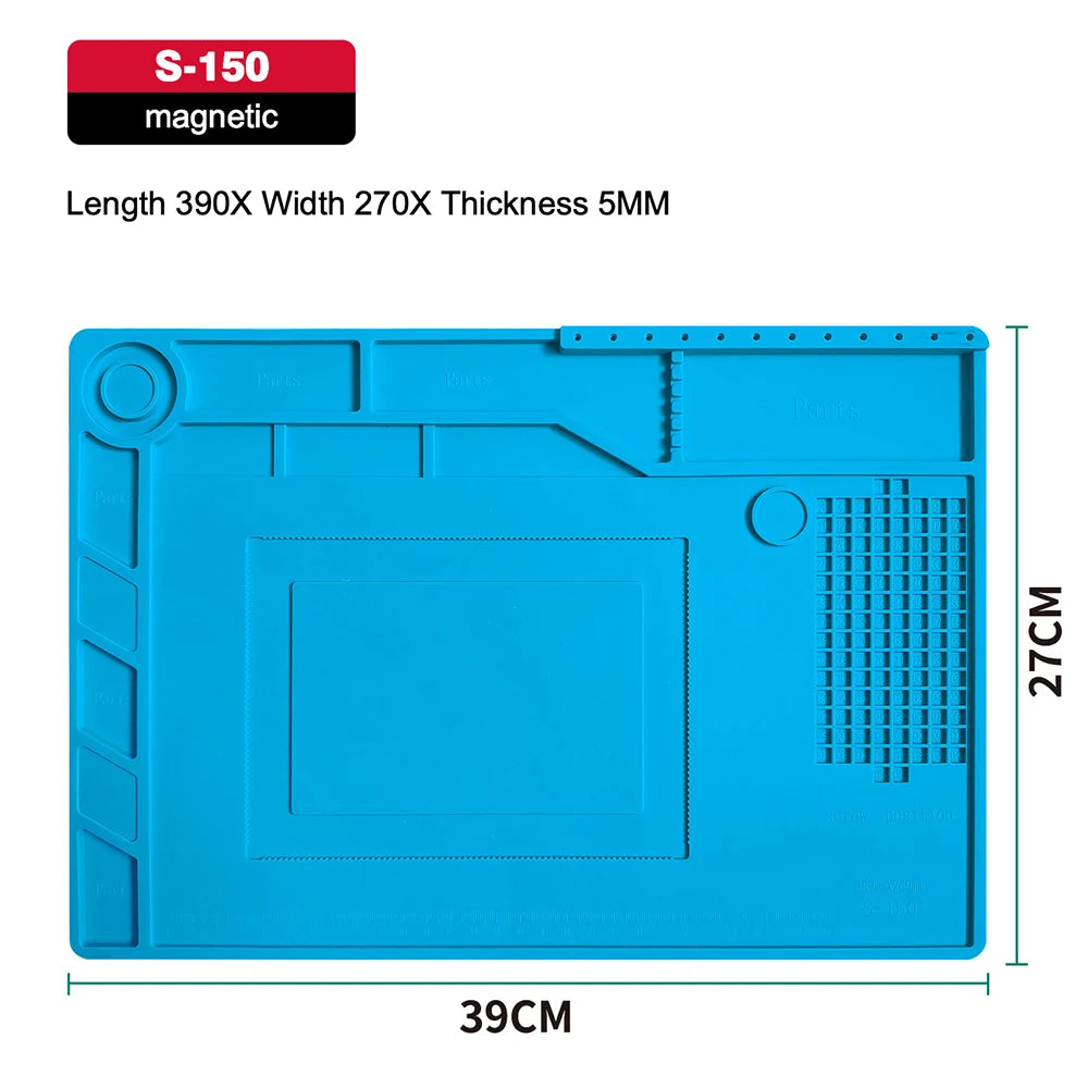 Silicone Soldering Pad Desk Platform Mat for Welding Station Iron Phone PC Repair Magnetic Heat Insulation No Lead S-160