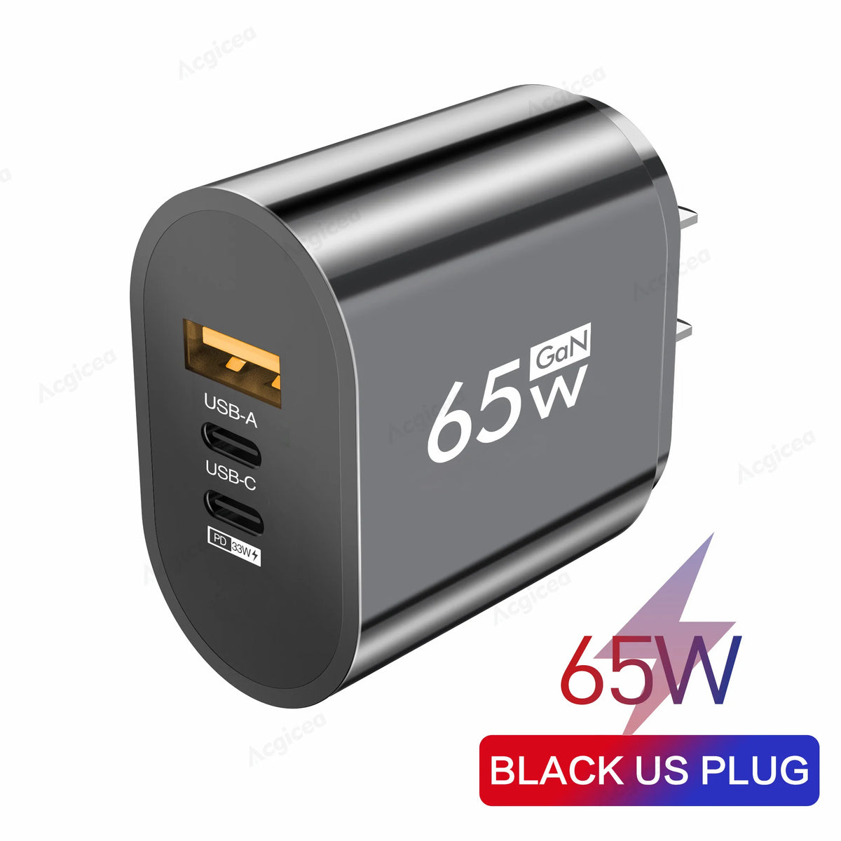 GaN 65W USB Type C EU/US Plug Charger Mobile Phone Power Adapters For iPhone Xiaomi Huawei Samsung Quick Charging Wall Charger