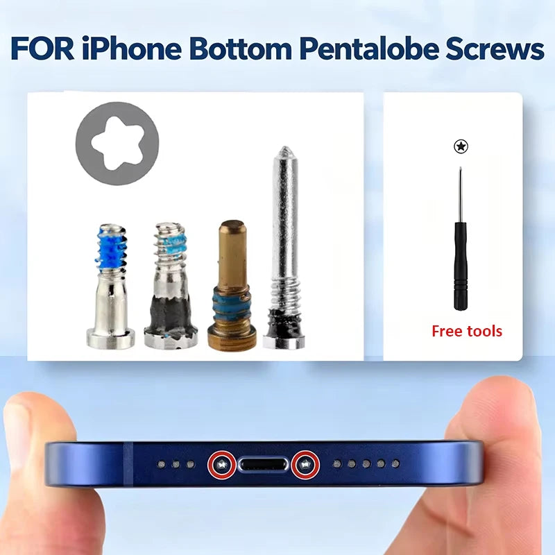4Pcs Pentalobe Bottom Charging Port Screws Replacement for A
