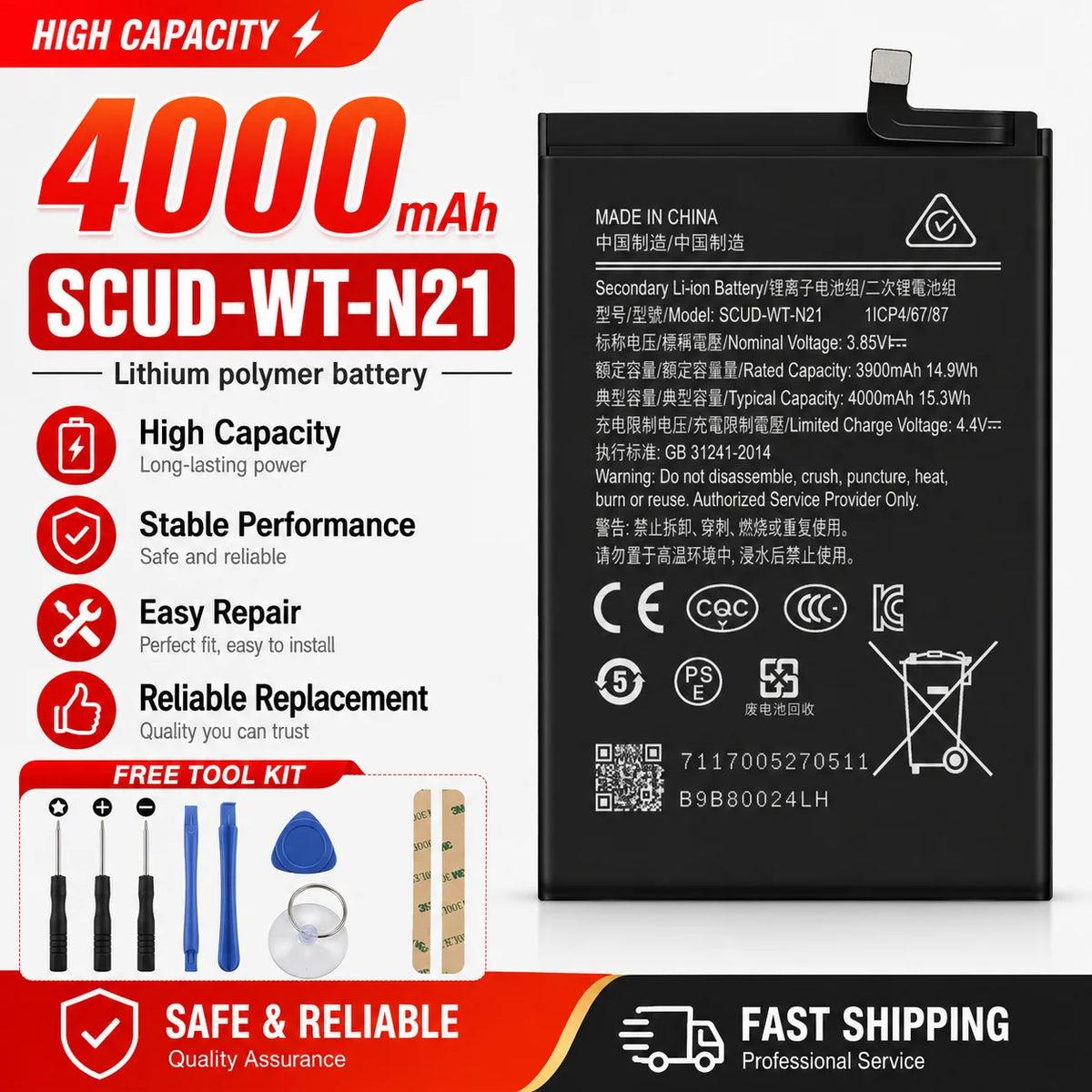 Quality Battery For Samsung S21 Ultra S21 Plus S20 FE A51 A70 A41 Note 20 Ultra A02S Phone Bateria Replacement