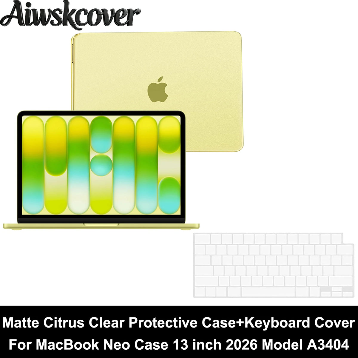 2/3/4pcs For MacBook Neo Case 13 inch 2026 A3404 Protective Case & Keyboard Cover & Screen Film & Dust Plug Laptop Accessories