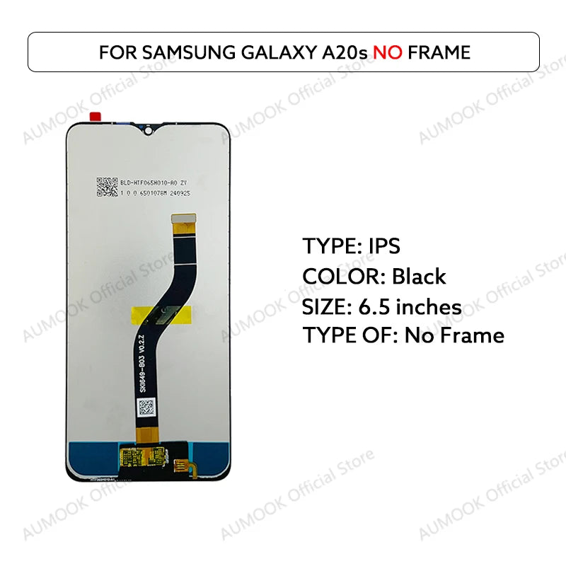 6.5 LCD Display For Samsung Galaxy A20s A207F A207M A2070 Touch Screen Digitizer Assembly Panel With Frame Screen Display Parts