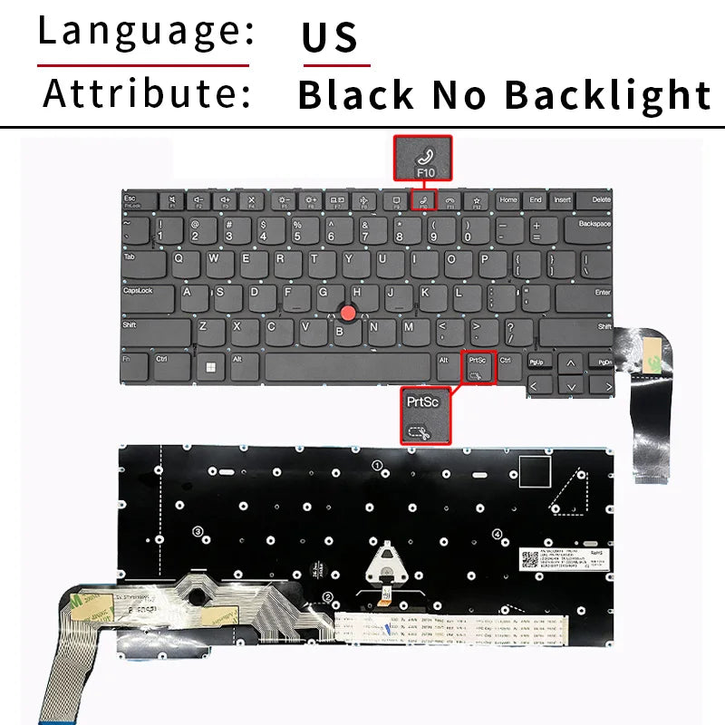 Replacement US/English Backlit Laptop Keyboard For Lenovo Thinkpad T14 T14S Gen1 Gen2 Gen3 Gen4 Gen5 Gen6 Layout