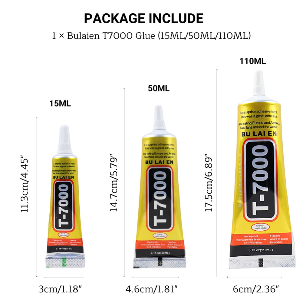 15/25/50/110ML T7000 Black Glue for Phone Mobile Screen DIY 