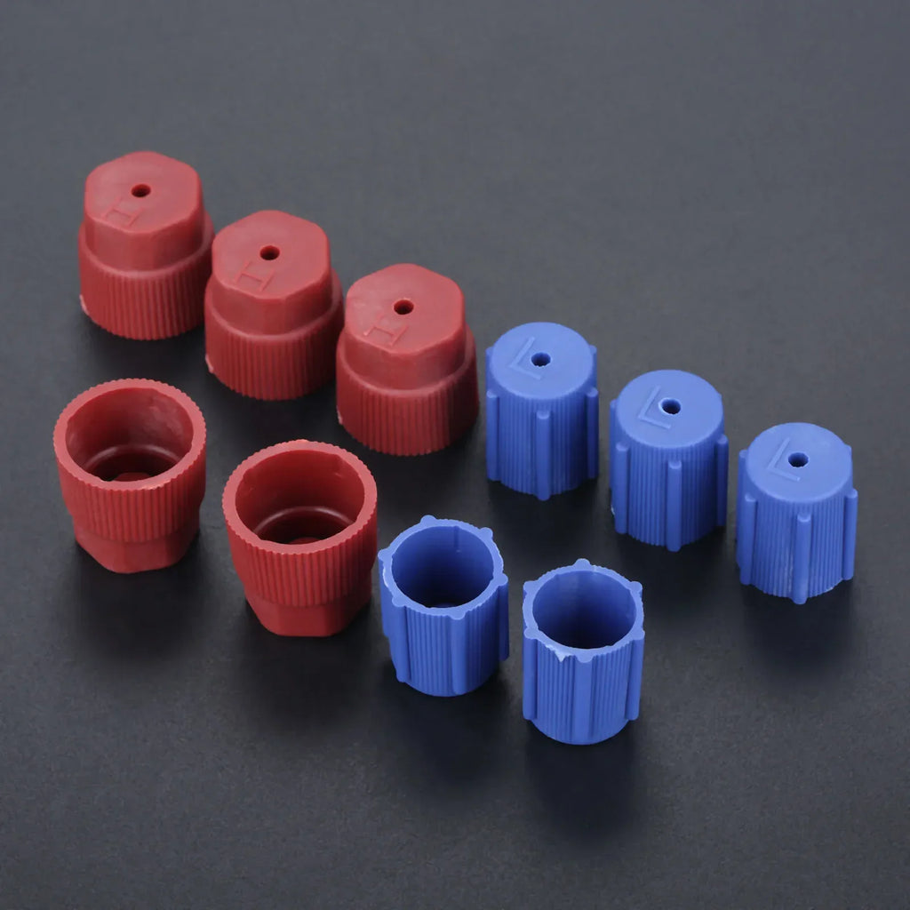 10Pcs Car A/C System Charging Port Service Cap R134a High Lo