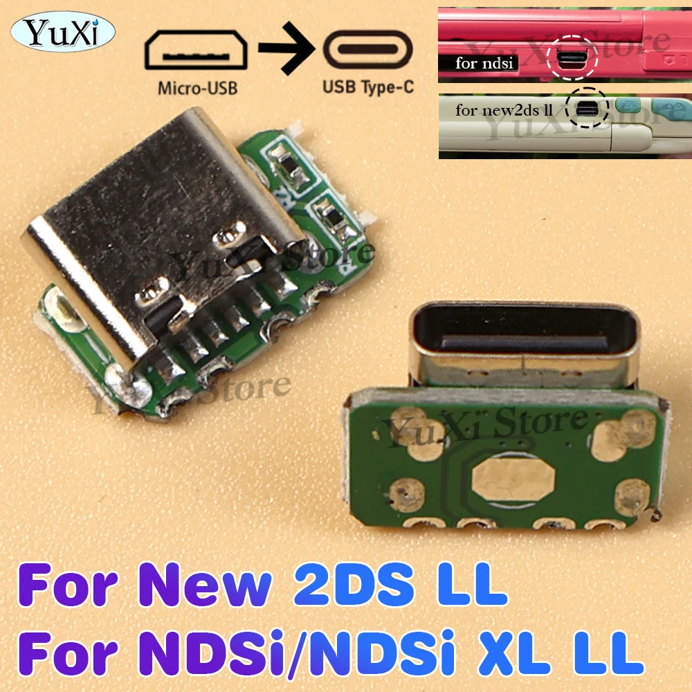 1Pc Type-C Charging Port For NDSi XL LL New 2DS LL Gamepad C