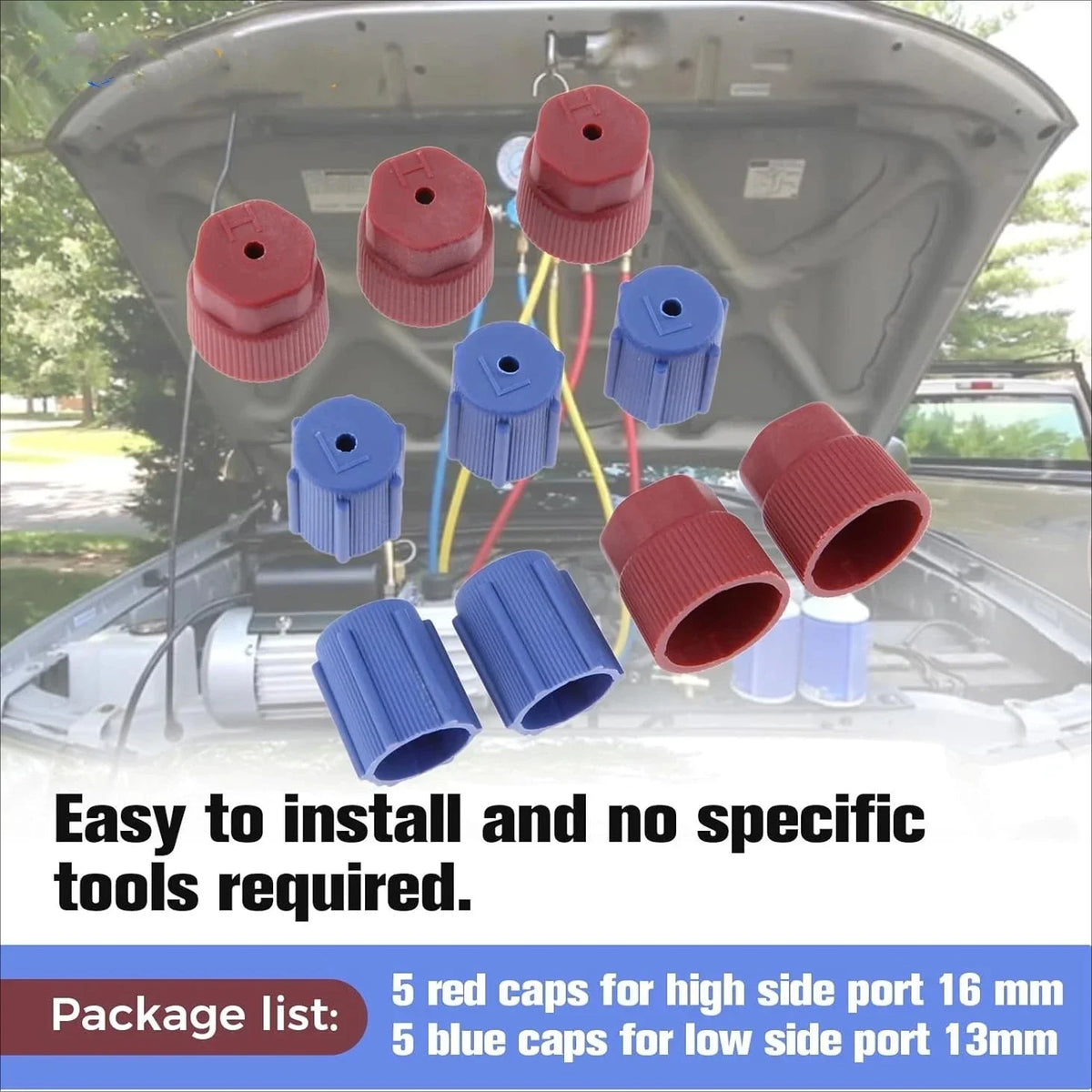 10pcs R134a Cap AC Caps 13mm & 16mm Air Conditioning Service