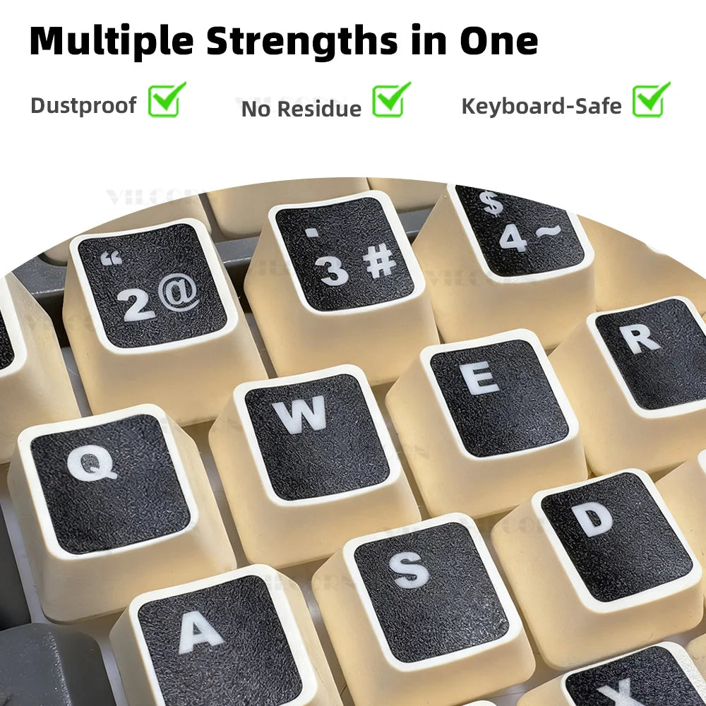 3PCS White Korean Keyboard Stickers Letters Replacement Stic