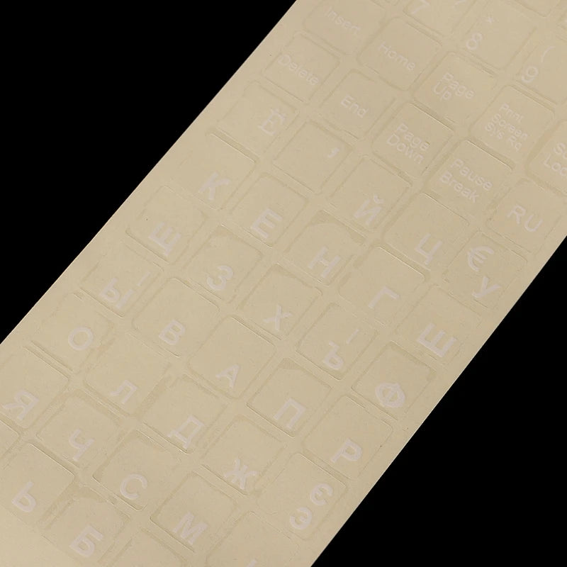 Russian Transparent Keyboard Stickers Universal White Letter