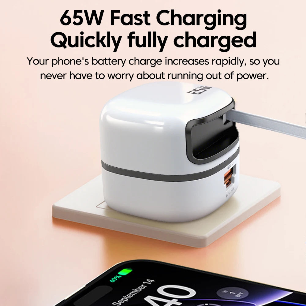 Elough 65W USB Type C Phone Charger Universal Travel Adapter