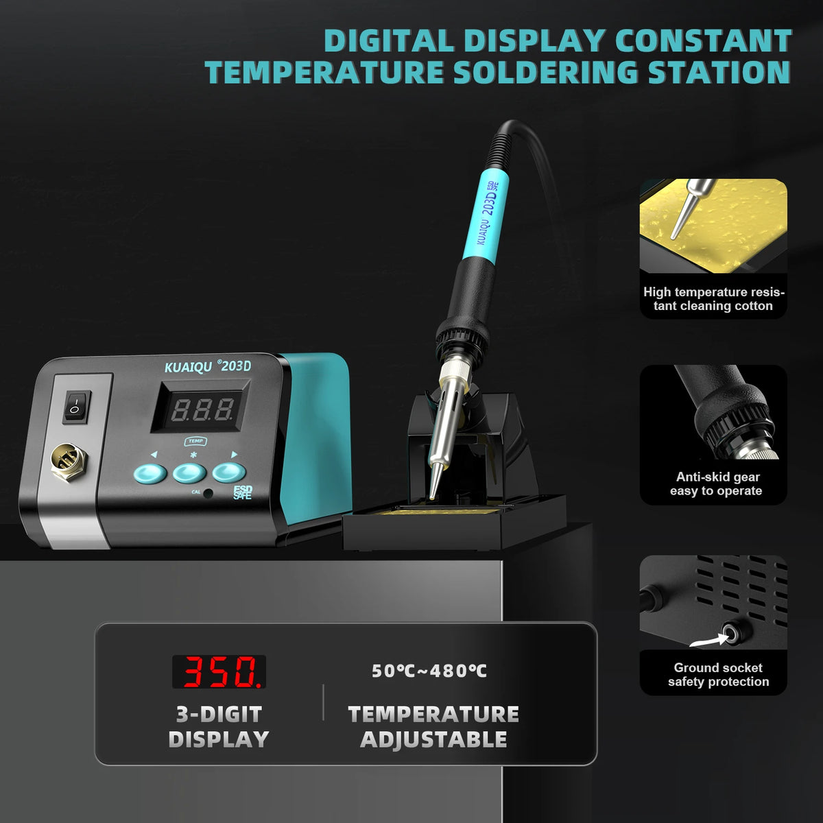 KUAIQU Digital/Knob Display Soldering Station 75W Adjustable