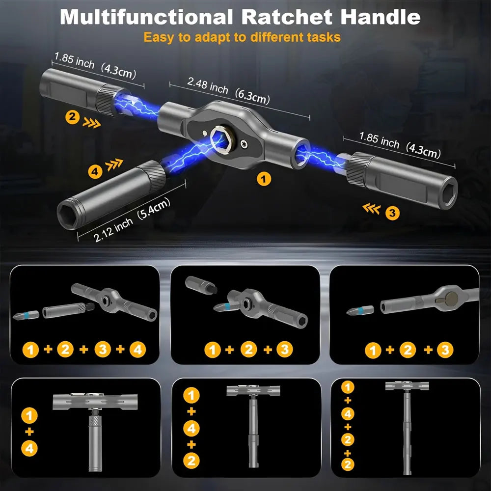 50-in-1 Magnetic Ratchet Screwdriver Set DIY Ratchet Handle 