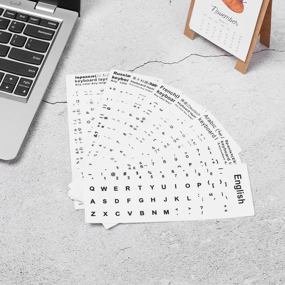 Wear-resistant Keyboard Stickers Spanish/English/Russian/Deu