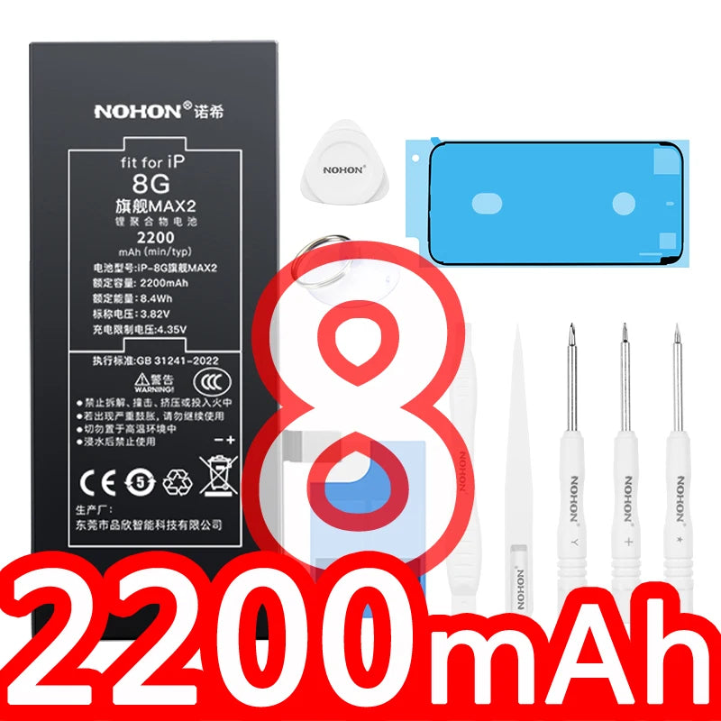 NOHON Phone Battery for iPhone 15 14Pro 13Pro MAX 12 11 X XR XS 8 7Plus 6s SE SE2 SE3 Replacement Lithium Bateria with Tools