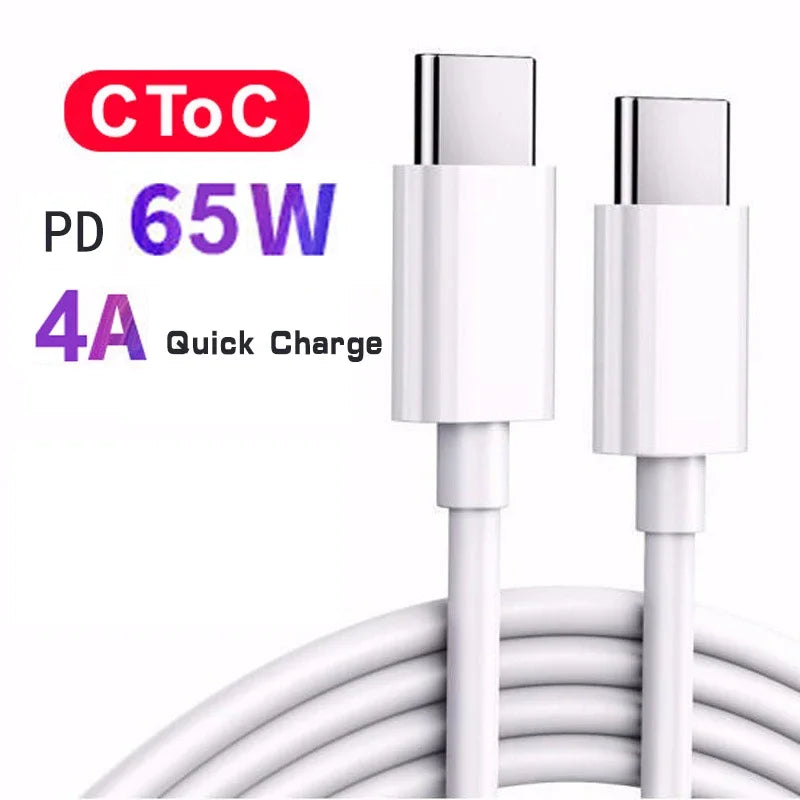 USB Type C To USB C 65W PD Quick Charging Cable QC4.0 Type C