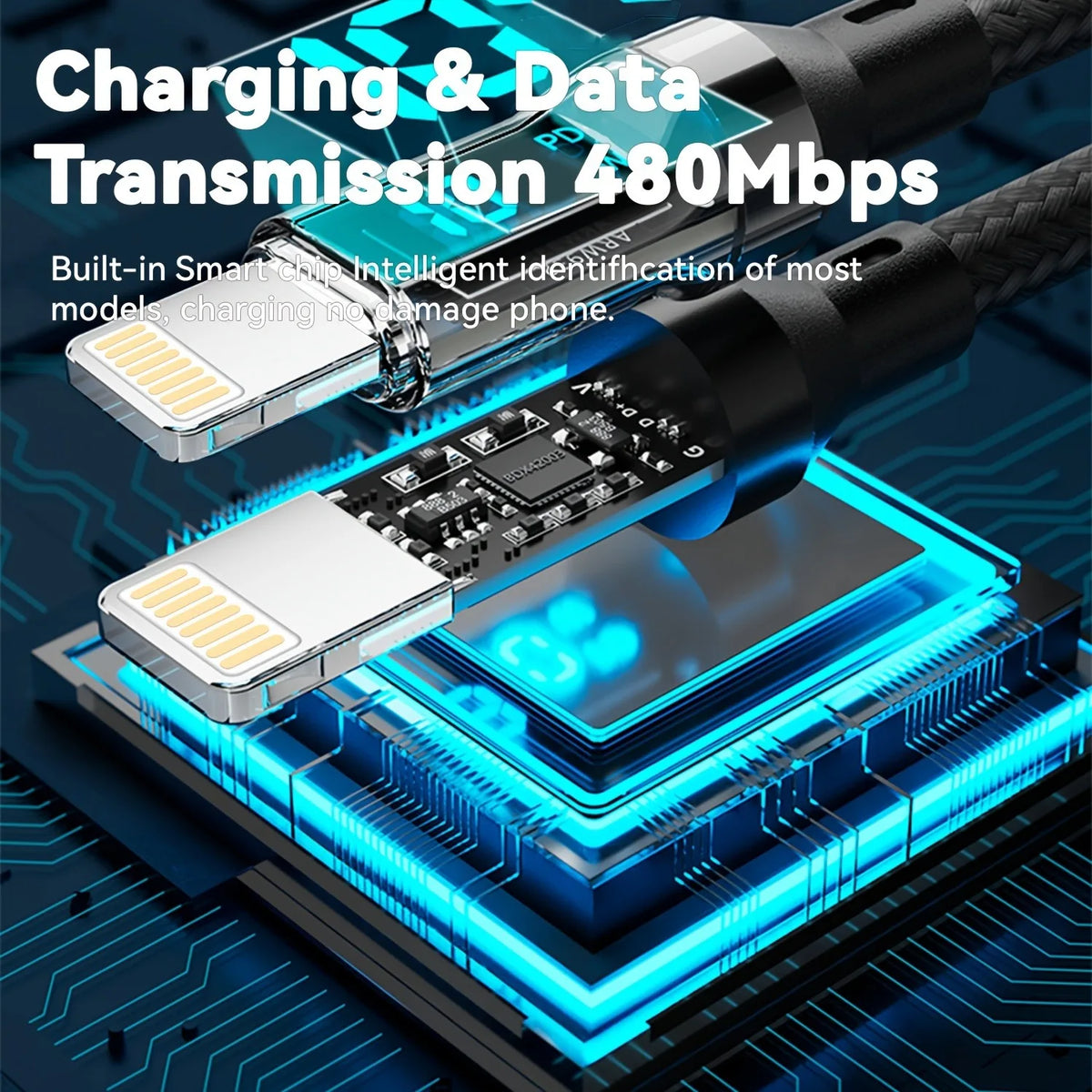 OOZCC PD 27W MAX Fast Charge Cable LCD Display Transparent S