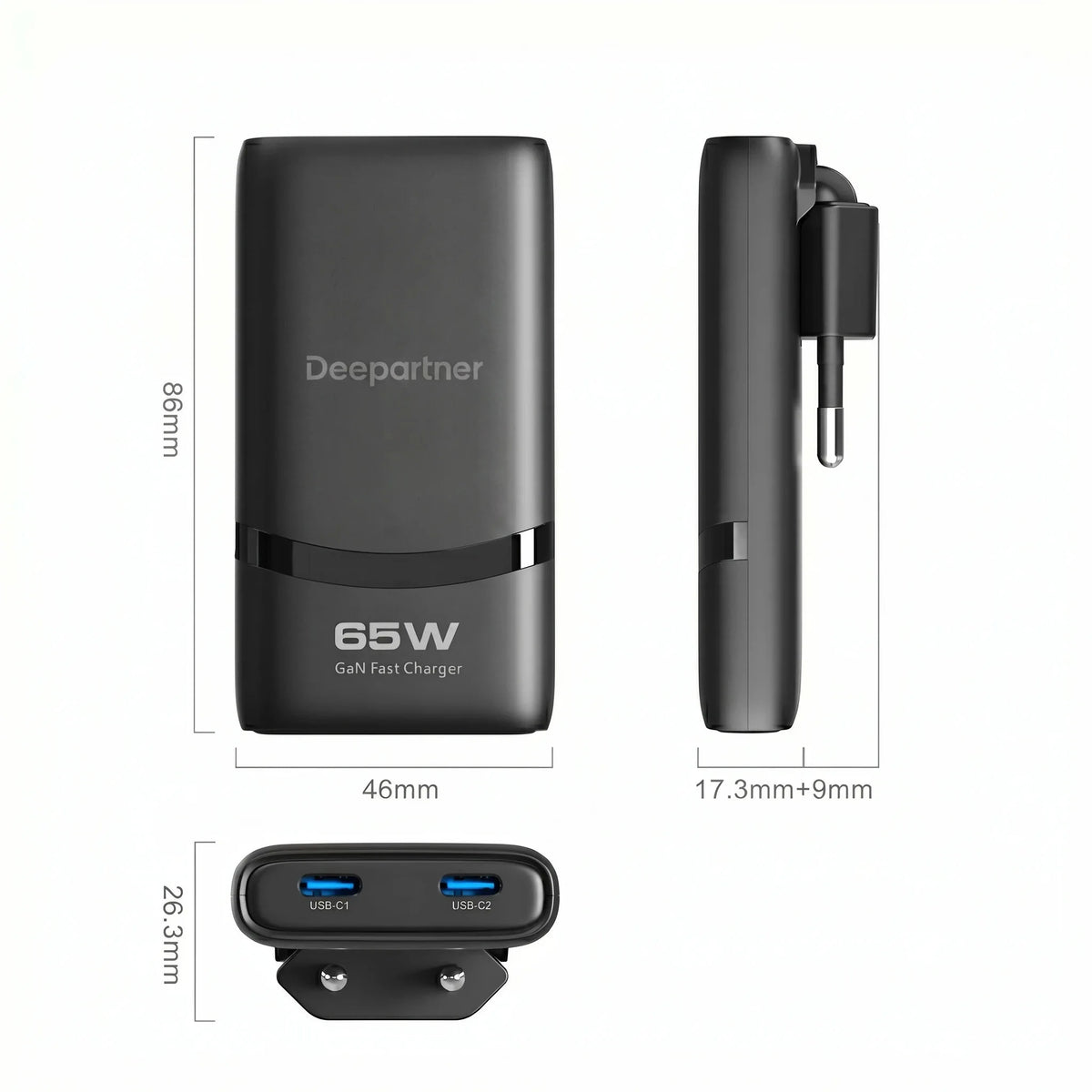 New Ultra-Slim Foldable Wall Charger (65W GaN) Supports USB-