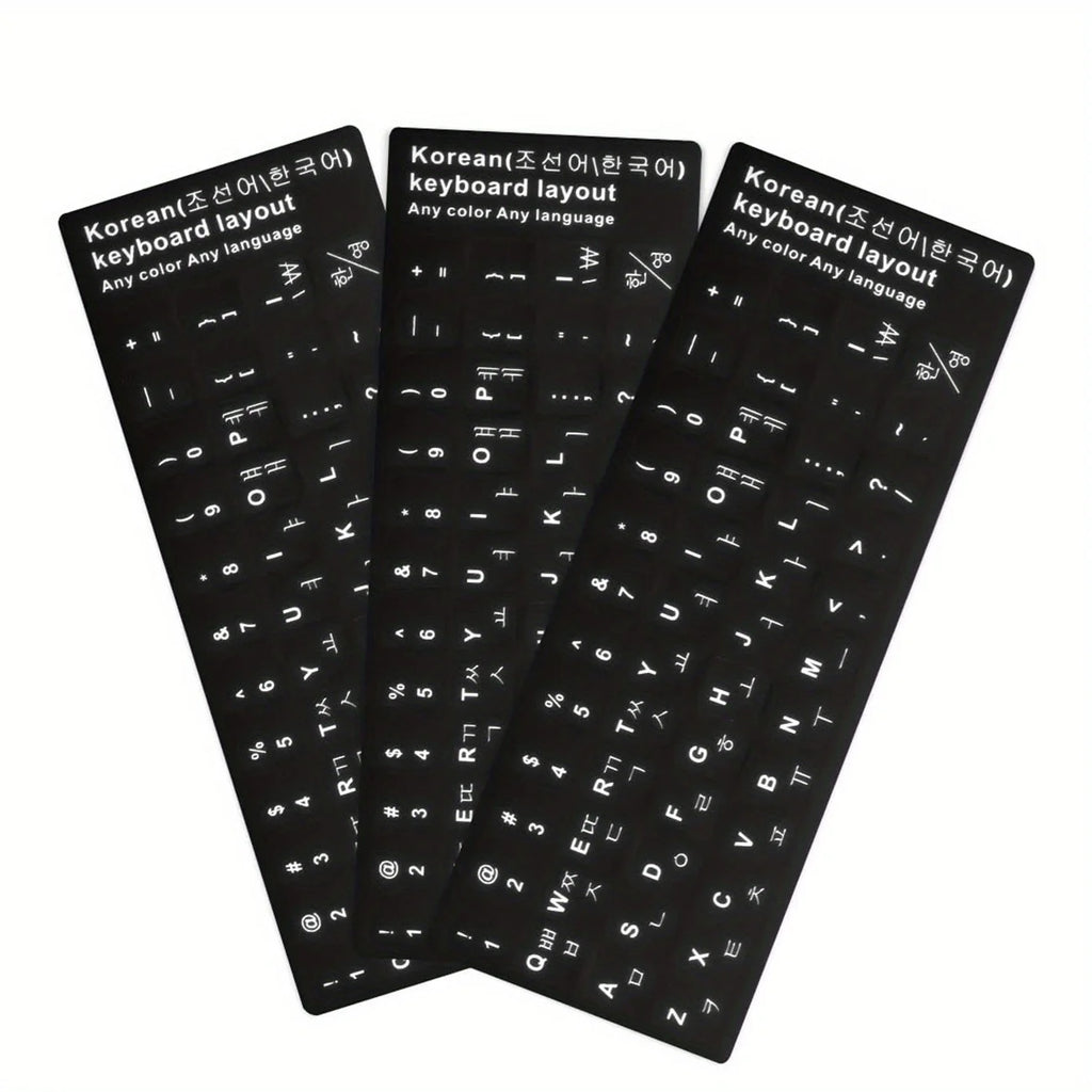 3pcs White Keyboard Sticker for Russia Korean Arabic Spanish Keyboard Replacement Universal Stickers for Computer
