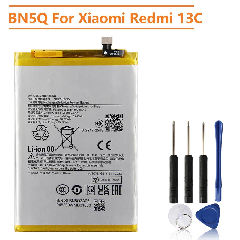2025 Replacement Battery BN5Q For Xiaomi Redmi 13C Rechargea
