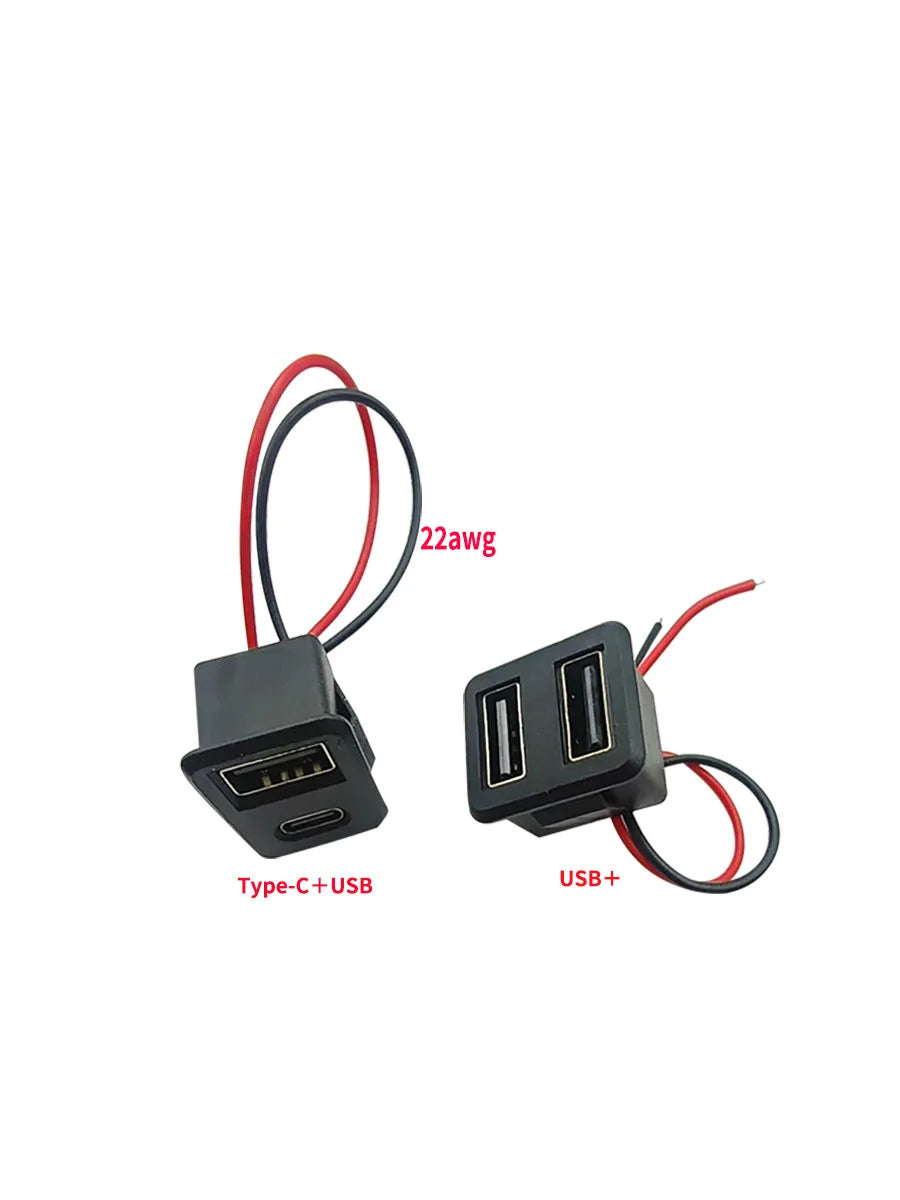 USB 2.0 Connector Female Socket Dual Layer Type C and USB Po