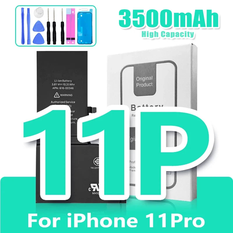 0 Cycle Replacement Battery for iPhone 11 12 13 14 Pro Max Mini High Capacity Phone for Apple iPhone with Free Repair Tools Set
