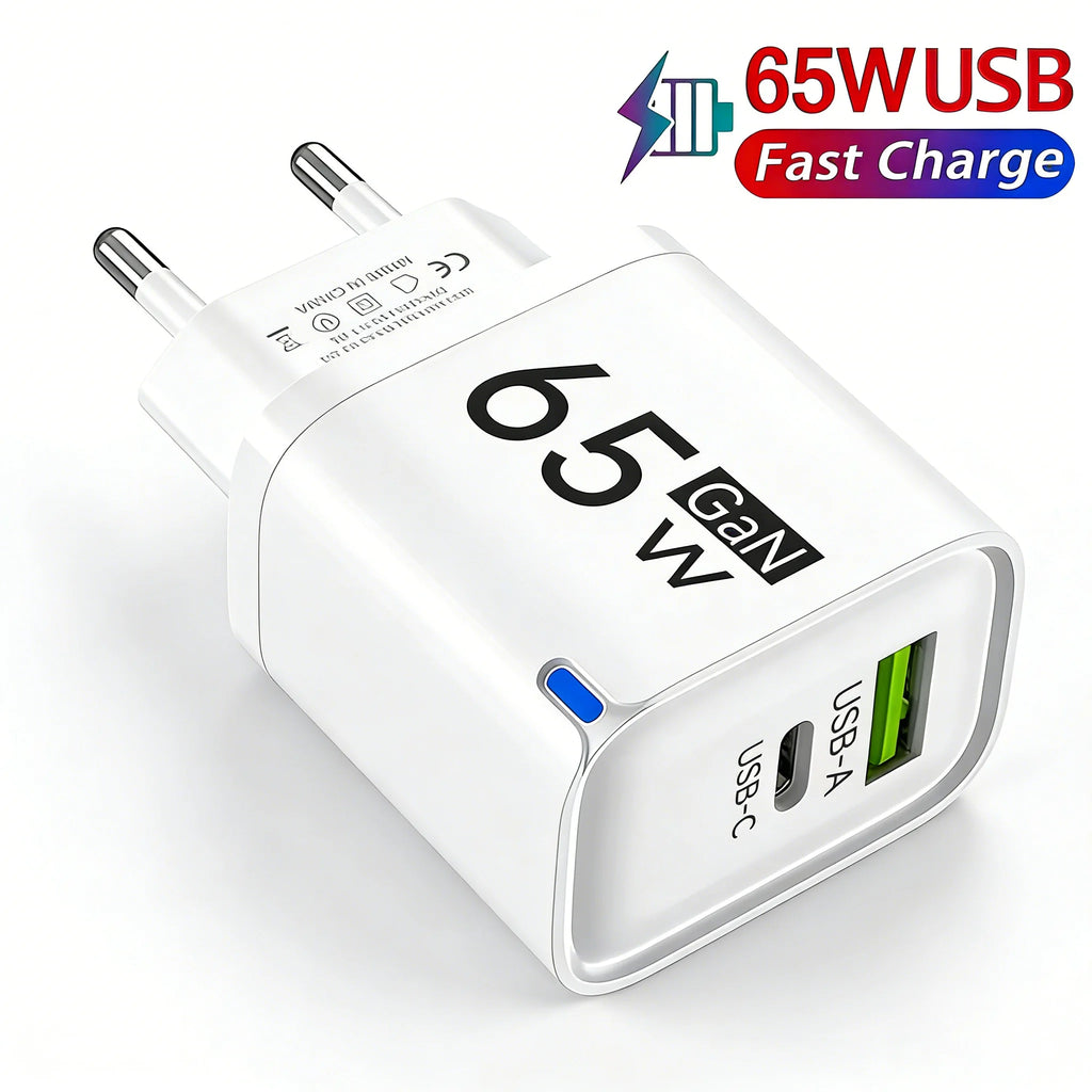 65W GaN Multi Port Fast Charging Phone Charger Type C Quick 