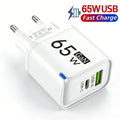 65W GaN Multi Port Fast Charging Phone Charger Type C Quick 