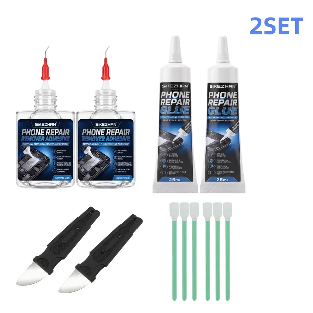 Phone Screen Repair Glue Adhesive Remover Kit LCD Display Frame Back Cover Bonding Clean Disassembly Tool Set for Mobile Repairs