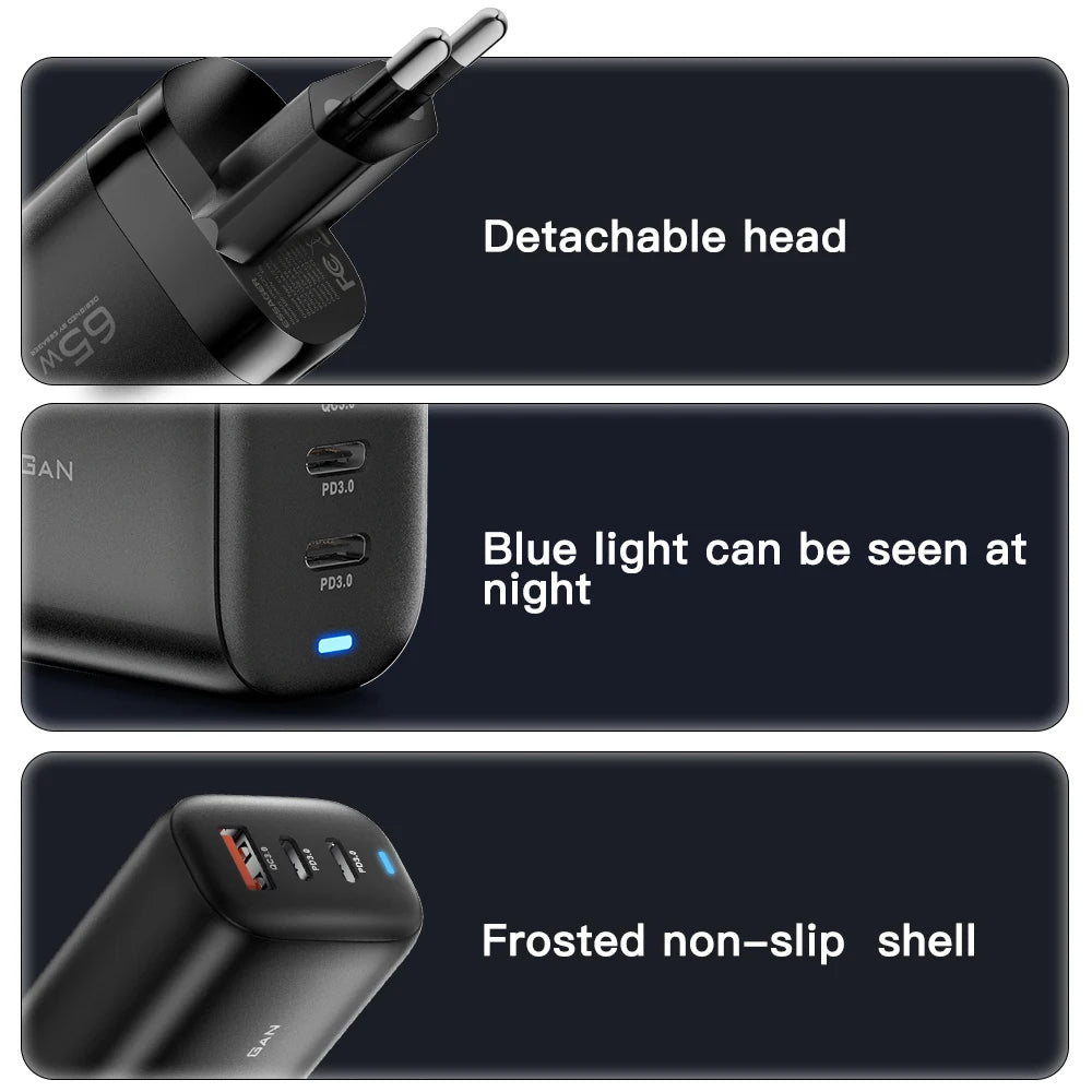 Essager 65W GaN USB Type C Charger For Laptop PPS 45W 25W Fa