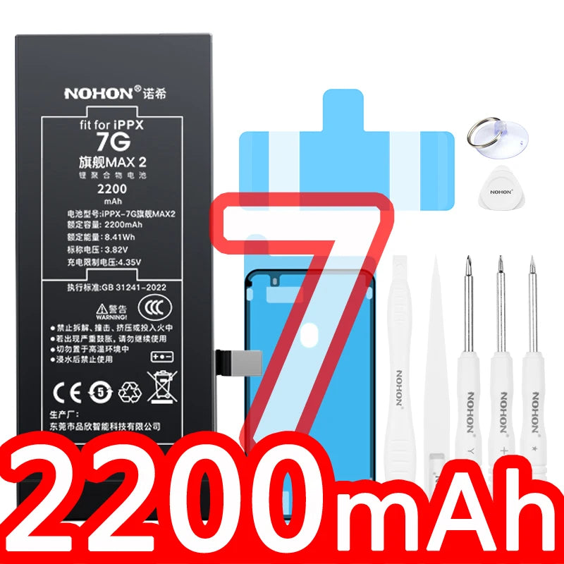 NOHON Phone Battery for iphone 5 6S 7 8plus X Xr Xs Max 11 12Pro 13 14 plus 15 15Pro MAX 12Mini SE Original Replacement Bateria