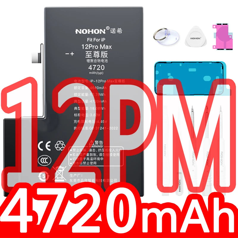 NOHON Phone Battery for iphone 5 6S 7 8plus X Xr Xs Max 11 12Pro 13 14 plus 15 15Pro MAX 12Mini SE Original Replacement Bateria