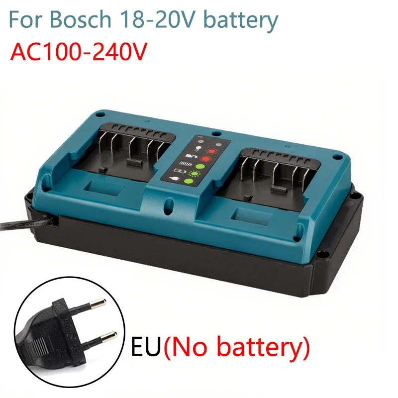 For Bosch Dual-Port Replacement Charger For Bosch 18V 20V Li-ion Battery Fast Charger EU/US/UK/AU/Plug Charging Tool