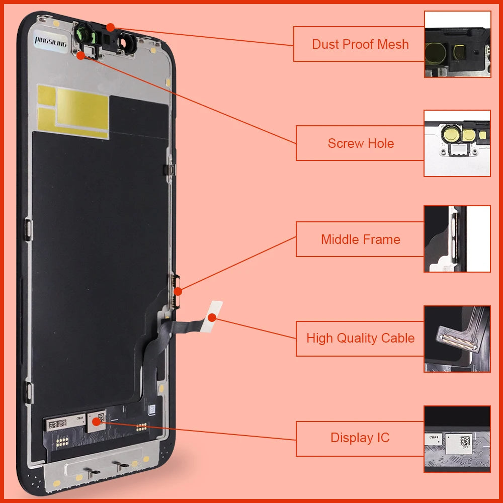 PINGSILING Screen INCELL For iPhone X XR XS MAX 11 12 13 Min