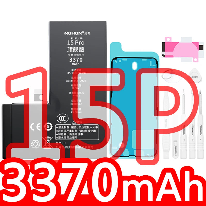 NOHON High Capacity Phone Battery for iPhone 13 13Pro 12 Pro 11 X XR XS 12Mini 13PM 15Pro MAX 14 SE SE2 SE3 Replacement Bateria