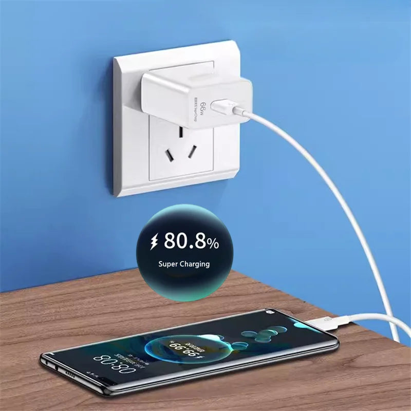 6A 66W Super Fast EU Wall Charger For Huawei Mate 40 50 60 P