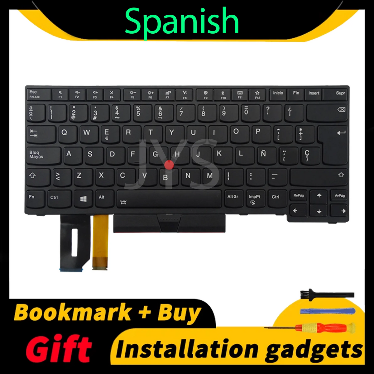 Laptop Replacement Keyboard for Lenovo ThinkPad E480 E490 L380 R480 T480S L490 T490 With Backlight US/UK/Spanish/French Layout