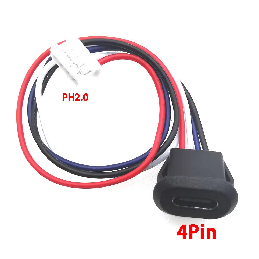 1pcs 6pin USB Type C Connector Type-C With Card Buckle Female 5A High Current Fast Charging Jack Port USB-C Charger Plug Socket
