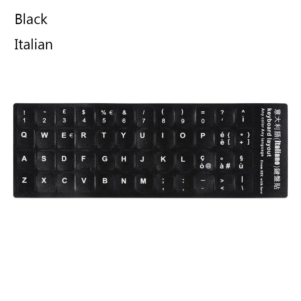 Wear-resistant Keyboard Stickers Spanish/English/Russian/Deutsch/Arabic/Italian/Japanese Letter Replacement For Laptop PC