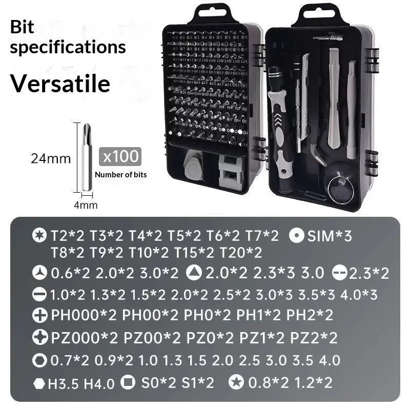 Magnetic Screwdriver Set 115 in 1 Precision Repair Kit with 