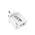 65W Universal USB Fast Charger 2 Ports USB-A/USB-C Charger PD Quick Charger For iPhone Samsung Huawei Xiaomi USB Travel Charger