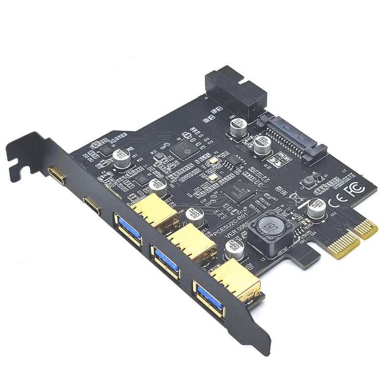 Type C USB 3.2 Gen1 PCIE Card Hub USB 3.0 PCI Express Board 