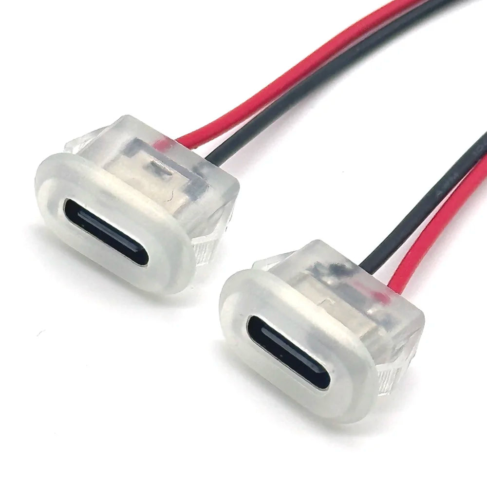 1-10Pcs USB-C Transparent Connector Type-C Direct Compressio