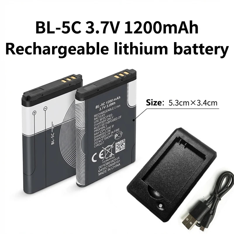 BL-5C 1200mAh 3.7V PURFIELD Phone Battery For Nokia BL5C 110
