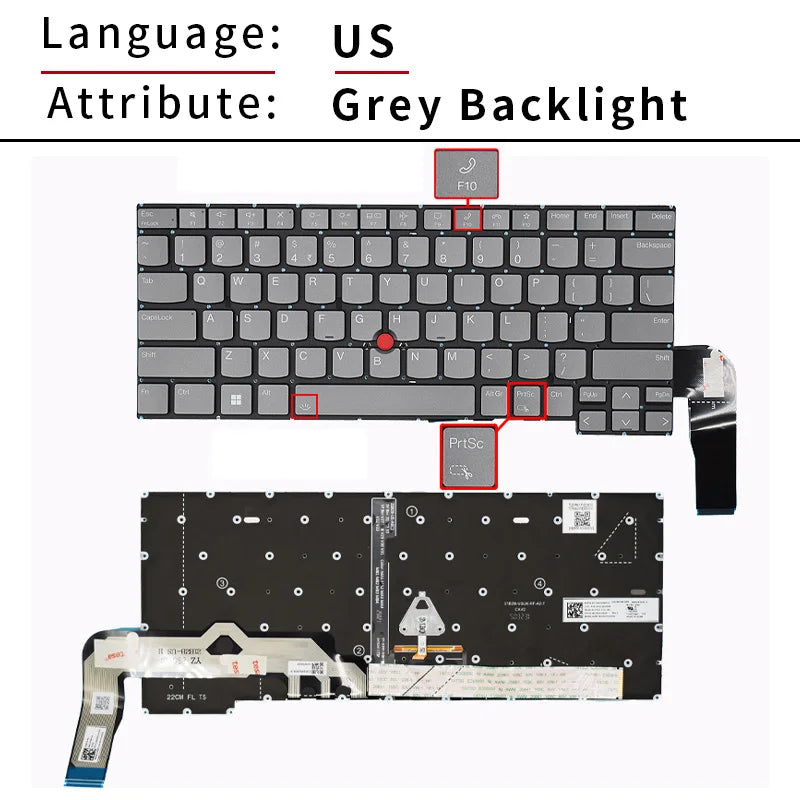 Replacement US/English Backlit Laptop Keyboard For Lenovo Thinkpad T14 T14S Gen1 Gen2 Gen3 Gen4 Gen5 Gen6 Layout