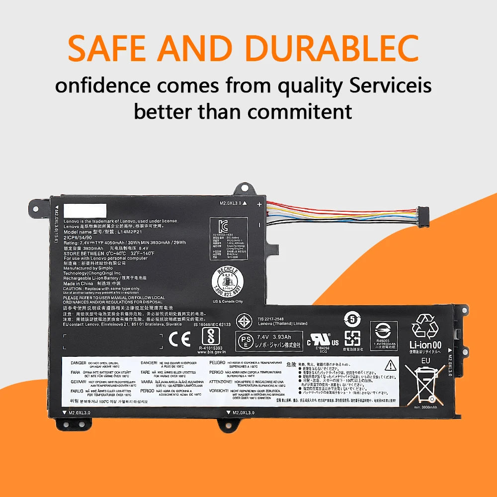 L14M2P21 Laptop Battery Replacement for Lenovo IdeaPad 330S-