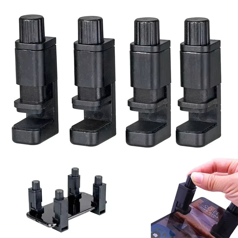 4-16pcs Adjustable Black Clip Fixture Clamp Mobile Phone Rep