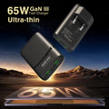 65W Flat GaN USB C Charger Dual-port Fast Wall Charger Compa