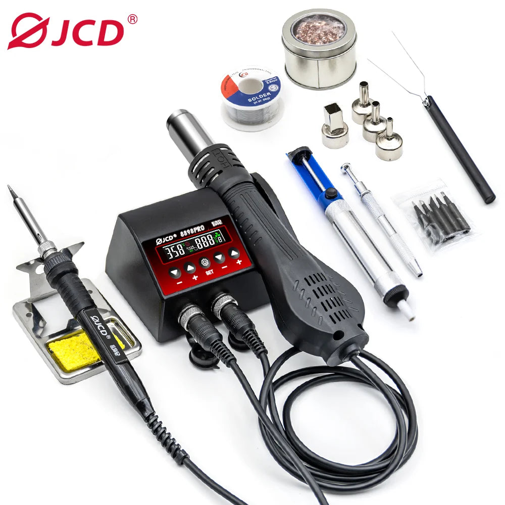 JCD 750W Soldering Station 8898Pro LCD HD Digital Display 2 in 1 Rework Welding Station For Phone BGA SMD PCB IC Repair Tools
