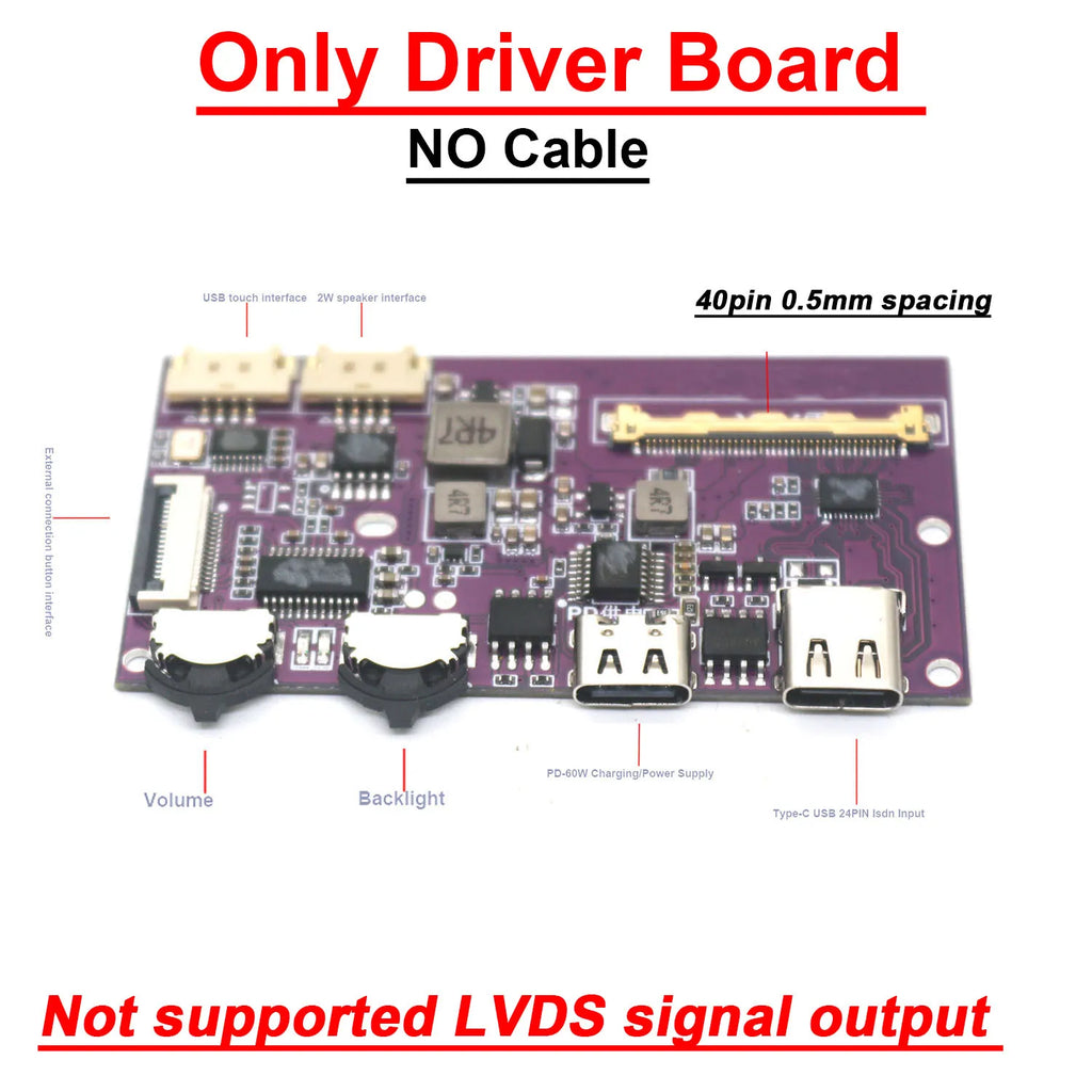 Isdn USB Type-C To EDP Driver Board EDP Signal 2K 4k 30PIN 40PIN Portable LCD Projector Screen Display EDP Signal Notebook Phone