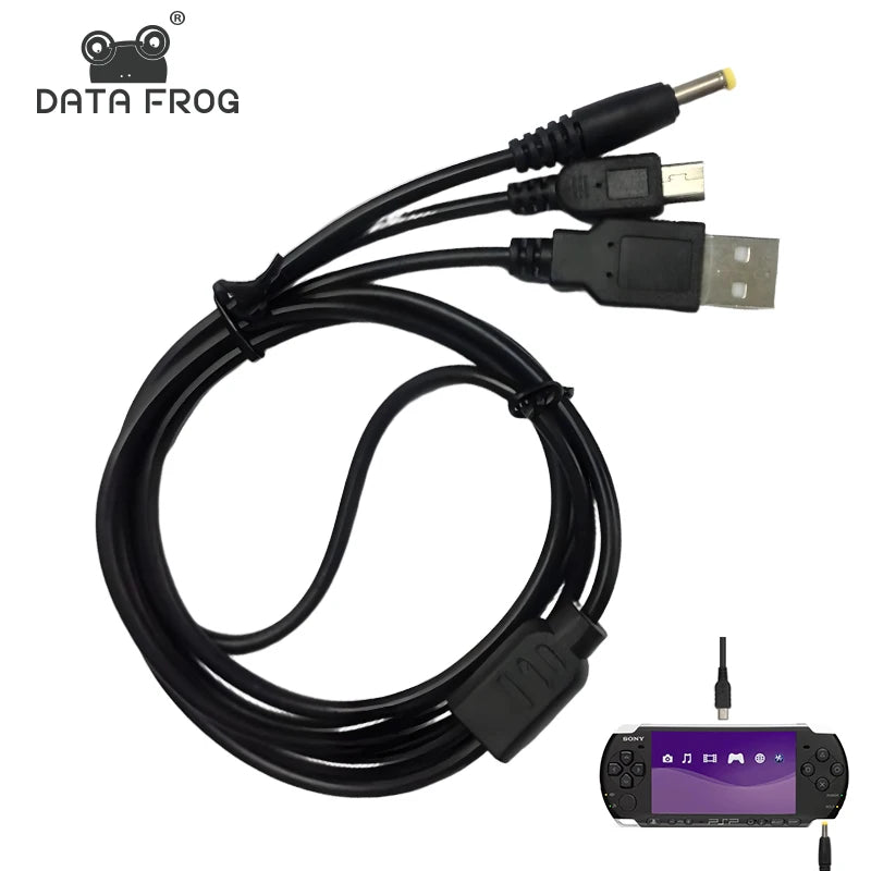 DATA FROG 2 in 1 USB Charger For PSP 1000 2000 3000 Game Con